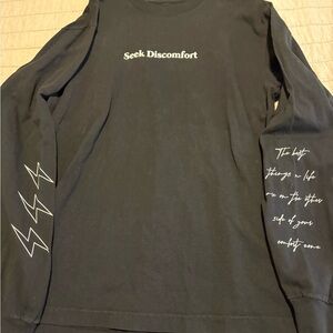 Yes Theory - Seek Discomfort Long Sleeve Black Tee